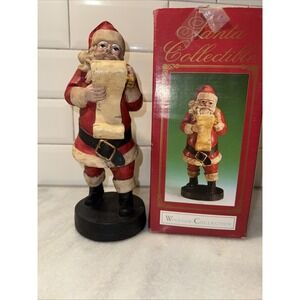 Windsor Collection Santa Collectible Figurine 10" Heavy Resin, Checking his list